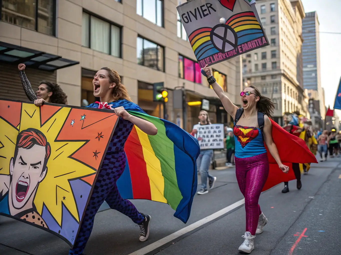 A rally or community event promoting social justice and human rights, symbolizing SECOURS CATHOLIQUE's Advocacy and Awareness Campaigns.