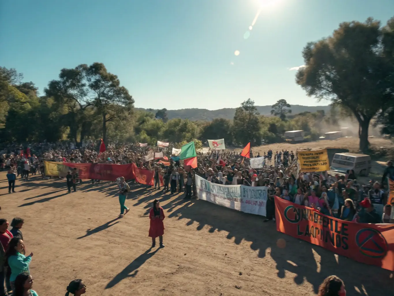 A photograph featuring volunteers participating in an advocacy campaign, raising awareness about social justice issues and promoting policy changes.